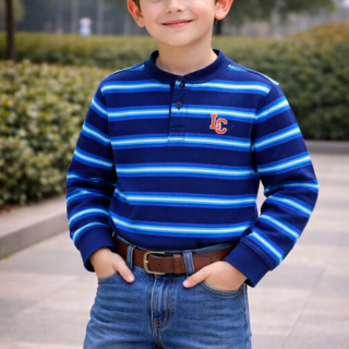 BLUE LINE BOY COTTON SHIRT